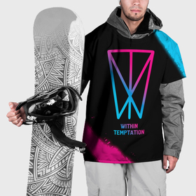 Накидка на куртку 3D с принтом Within Temptation   neon gradient в Екатеринбурге, 100% полиэстер |  | 