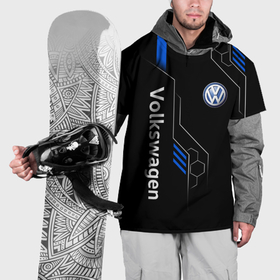 Накидка на куртку 3D с принтом Volkswagen   blue technology в Петрозаводске, 100% полиэстер |  | Тематика изображения на принте: 
