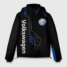 Мужская зимняя куртка 3D с принтом Volkswagen   blue technology в Екатеринбурге, верх — 100% полиэстер; подкладка — 100% полиэстер; утеплитель — 100% полиэстер | длина ниже бедра, свободный силуэт Оверсайз. Есть воротник-стойка, отстегивающийся капюшон и ветрозащитная планка. 

Боковые карманы с листочкой на кнопках и внутренний карман на молнии. | Тематика изображения на принте: 