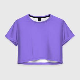 Женская футболка Crop-top 3D с принтом Лавандовый однотонный без принта , 100% полиэстер | круглая горловина, длина футболки до линии талии, рукава с отворотами | 
