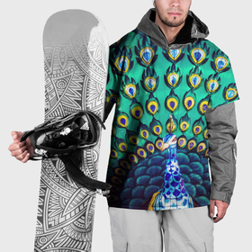 Накидка на куртку 3D с принтом Павлин во всей красе в Кировске, 100% полиэстер |  | 