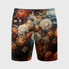 Мужские шорты спортивные с принтом Цветочная коллекция в Белгороде,  |  | Тематика изображения на принте: 