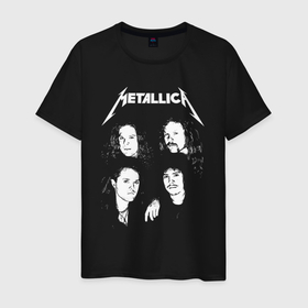 Мужская футболка хлопок с принтом Metallica band в Екатеринбурге, 100% хлопок | прямой крой, круглый вырез горловины, длина до линии бедер, слегка спущенное плечо. | 