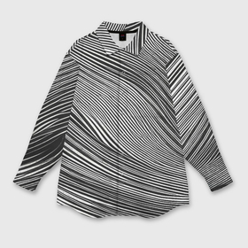 Мужская рубашка oversize 3D с принтом Черно белые полосы абстракция в Петрозаводске,  |  | 