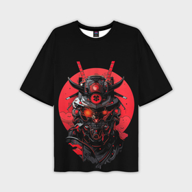 Мужская футболка oversize 3D с принтом Демонический самурай ,  |  | 