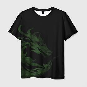 Мужская футболка 3D с принтом Деревянный дракон в Санкт-Петербурге, 100% полиэфир | прямой крой, круглый вырез горловины, длина до линии бедер | 