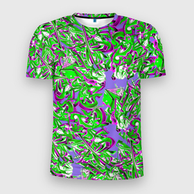 Мужская футболка 3D Slim с принтом StreetArt в Кировске, 100% полиэстер с улучшенными характеристиками | приталенный силуэт, круглая горловина, широкие плечи, сужается к линии бедра | 