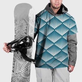 Накидка на куртку 3D с принтом Большие синие вдавленные ромбы в Курске, 100% полиэстер |  | 