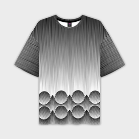 Мужская футболка oversize 3D с принтом Круглая полосатая геометрия в Петрозаводске,  |  | 