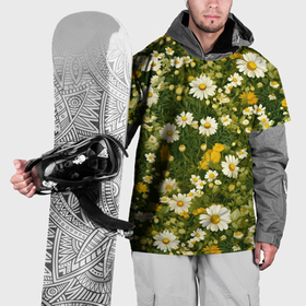 Накидка на куртку 3D с принтом Лесная цветочная поляна , 100% полиэстер |  | 