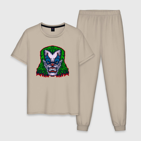 Мужская пижама хлопок с принтом Альтернатива Джокер , 100% хлопок | брюки и футболка прямого кроя, без карманов, на брюках мягкая резинка на поясе и по низу штанин
 | 