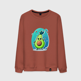 Мужской свитшот хлопок с принтом Cute avocado , 100% хлопок |  | Тематика изображения на принте: 