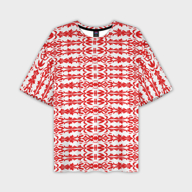 Мужская футболка oversize 3D с принтом Красно белый батик ,  |  | Тематика изображения на принте: 