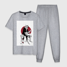 Мужская пижама хлопок с принтом Достоевский   гоголь в Курске, 100% хлопок | брюки и футболка прямого кроя, без карманов, на брюках мягкая резинка на поясе и по низу штанин
 | 