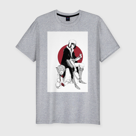 Мужская футболка хлопок Slim с принтом Достоевский   гоголь в Курске, 92% хлопок, 8% лайкра | приталенный силуэт, круглый вырез ворота, длина до линии бедра, короткий рукав | 