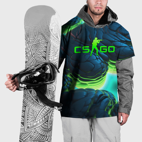 Накидка на куртку 3D с принтом CSGO зеленые разломленные  плиты в Белгороде, 100% полиэстер |  | Тематика изображения на принте: 