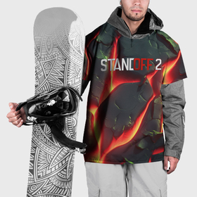 Накидка на куртку 3D с принтом Standoff 2 logo  red texture в Кировске, 100% полиэстер |  | Тематика изображения на принте: 