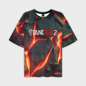 Мужская футболка oversize 3D с принтом Standoff 2 logo  red texture в Санкт-Петербурге,  |  | 