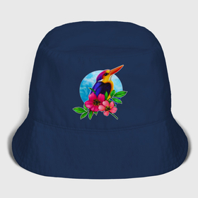 Мужская панама хлопок с принтом тропическая птица в цветах в Кировске,  |  | 