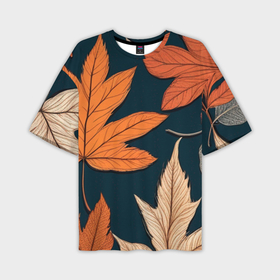 Мужская футболка oversize 3D с принтом Осенние листья иллюстрация в Санкт-Петербурге,  |  | 
