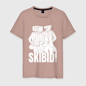 Светящаяся мужская футболка с принтом Skibidi Toilet Cameraman and Speakerman в Курске,  |  | 
