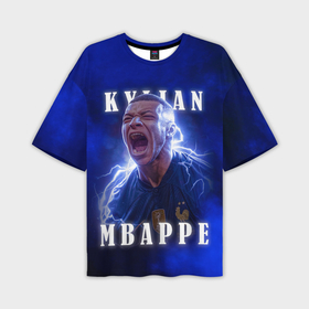 Мужская футболка oversize 3D с принтом Килиан Мбаппе сборная Франции в Кировске,  |  | 