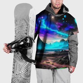 Накидка на куртку 3D с принтом Фантастическая планета космос , 100% полиэстер |  | 