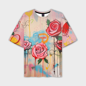 Мужская футболка oversize 3D с принтом Розовая мечта ,  |  | 
