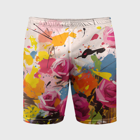 Мужские шорты спортивные с принтом Цветочный портрет в Белгороде,  |  | 