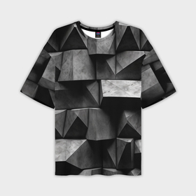 Мужская футболка oversize 3D с принтом Обман зрения и каменные плиты в Петрозаводске,  |  | 