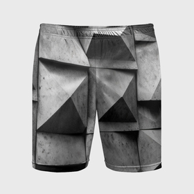 Мужские шорты спортивные с принтом Каменная оптическая иллюзия в Курске,  |  | 