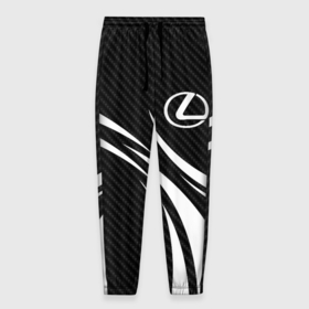 Мужские брюки 3D с принтом Lexus   carbon line в Курске, 100% полиэстер | манжеты по низу, эластичный пояс регулируется шнурком, по бокам два кармана без застежек, внутренняя часть кармана из мелкой сетки | Тематика изображения на принте: 