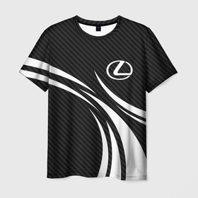 Мужская футболка 3D с принтом Lexus   carbon line , 100% полиэфир | прямой крой, круглый вырез горловины, длина до линии бедер | Тематика изображения на принте: 