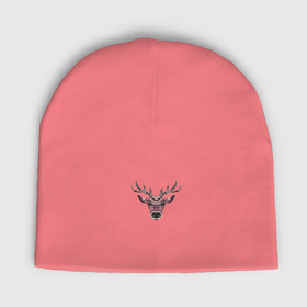 Мужская шапка демисезонная с принтом Brown deer ,  |  | Тематика изображения на принте: 