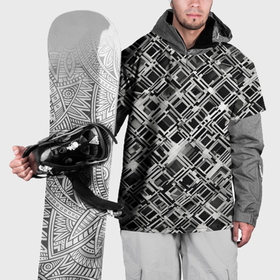 Накидка на куртку 3D с принтом Чёрно белая кибер сеть в Курске, 100% полиэстер |  | 