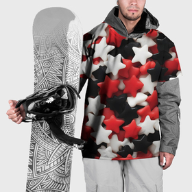 Накидка на куртку 3D с принтом Сладкие Звёзды чёрно красные в Екатеринбурге, 100% полиэстер |  | 
