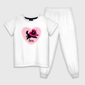Детская пижама хлопок с принтом Котик с сердечком   весы в Курске, 100% хлопок |  брюки и футболка прямого кроя, без карманов, на брюках мягкая резинка на поясе и по низу штанин
 | 