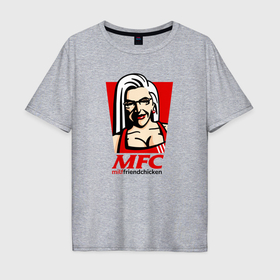 Мужская футболка хлопок Oversize с принтом MFC Milf в Кировске, 100% хлопок | свободный крой, круглый ворот, “спинка” длиннее передней части | 