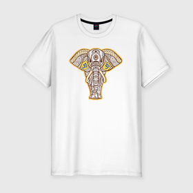 Мужская футболка хлопок Slim с принтом Индийский слоник в Петрозаводске, 92% хлопок, 8% лайкра | приталенный силуэт, круглый вырез ворота, длина до линии бедра, короткий рукав | 