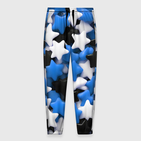 Мужские брюки 3D с принтом Сладкие звёзды чёрно синие в Екатеринбурге, 100% полиэстер | манжеты по низу, эластичный пояс регулируется шнурком, по бокам два кармана без застежек, внутренняя часть кармана из мелкой сетки | 