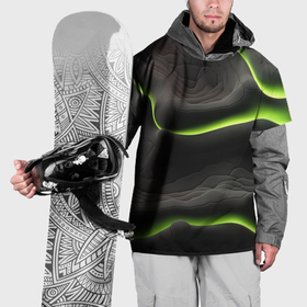 Накидка на куртку 3D с принтом Green black  texture в Курске, 100% полиэстер |  | Тематика изображения на принте: 