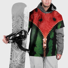 Накидка на куртку 3D с принтом Арбуз сочный с молнией в Тюмени, 100% полиэстер |  | 