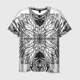 Мужская футболка 3D с принтом Абстрактный узор сова в Екатеринбурге, 100% полиэфир | прямой крой, круглый вырез горловины, длина до линии бедер | 