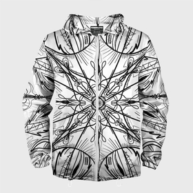 Мужская ветровка 3D с принтом Абстрактный контрастный паттерн в Тюмени, 100% полиэстер | подол и капюшон оформлены резинкой с фиксаторами, два кармана без застежек по бокам, один потайной карман на груди | 