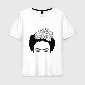 Мужская футболка хлопок Oversize с принтом Контрастная Фрида Кало в Курске, 100% хлопок | свободный крой, круглый ворот, “спинка” длиннее передней части | Тематика изображения на принте: 