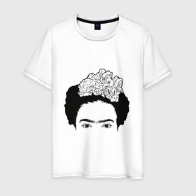 Мужская футболка хлопок с принтом Контрастная Фрида Кало в Екатеринбурге, 100% хлопок | прямой крой, круглый вырез горловины, длина до линии бедер, слегка спущенное плечо. | 