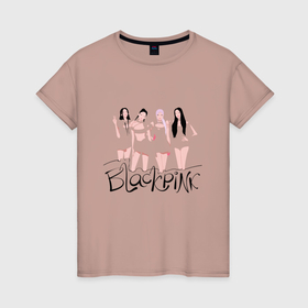 Женская футболка хлопок с принтом Популярные девчонки в Белгороде, 100% хлопок | прямой крой, круглый вырез горловины, длина до линии бедер, слегка спущенное плечо | 