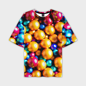 Мужская футболка oversize 3D с принтом Шоколадные шарики в перламутровой глазури в Тюмени,  |  | 