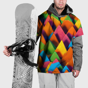Накидка на куртку 3D с принтом Разноцветные шоколадные пирамиды , 100% полиэстер |  | 
