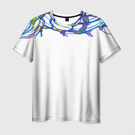 Мужская футболка 3D с принтом Нейрографика в Екатеринбурге, 100% полиэфир | прямой крой, круглый вырез горловины, длина до линии бедер | 